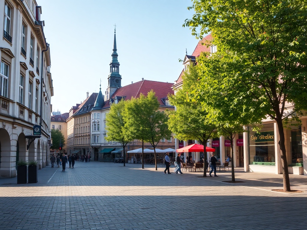 Ilustracja pokazująca kontrast między nieprawidłowo zaparkowanym samochodem a nowoczesnymi technologiami ekologicznymi w Kielcach