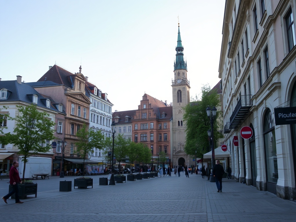 Ilustracja przedstawiająca połączenie inspiracji z targów "Dom, Ogród i Ty" z elementami związanymi z transportem i bezpieczeństwem w Kielcach.