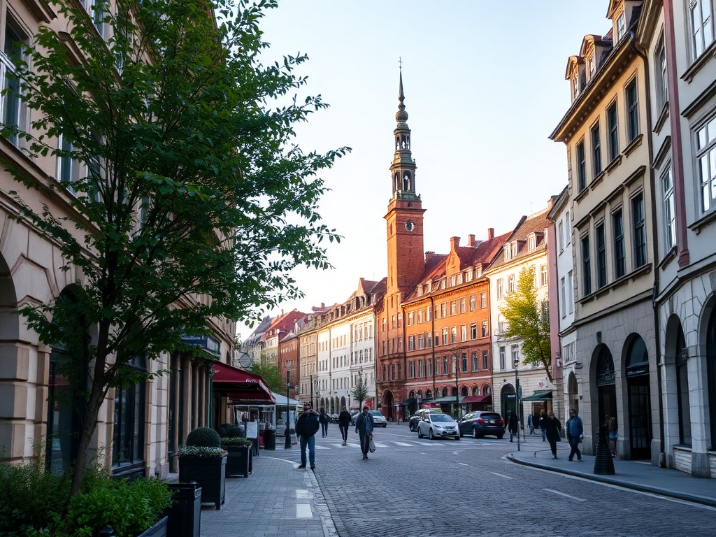 Kielce: Mapa miasta z zaznaczonym Ogrodem Botanicznym i ikonkami symbolizującymi biznes i gospodarkę, ilustracja wyzwań i szans.